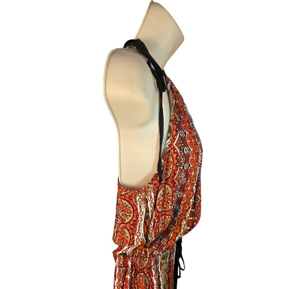 Toxik3 Boho Sleeveless Halter Jumpsuit Womens Size 2X Blouson Elastic Waist NEW - Picture 6 of 11